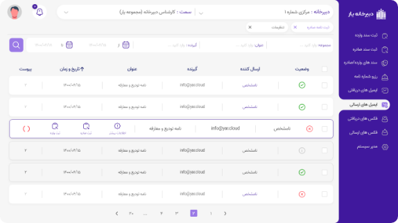 ارسال/دریافت ایمیل